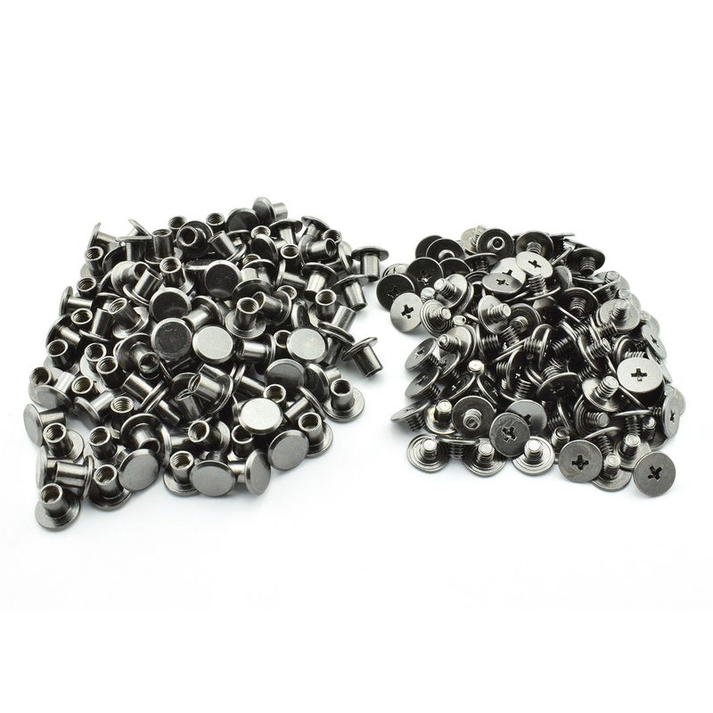 LQ Industrial 120pcs Chicago Screw Cross Head Phillips Drive Binding Screws Rivet Book Binding DIY Leather Craft Assembly Bolt 5x6mm Black - Image 5